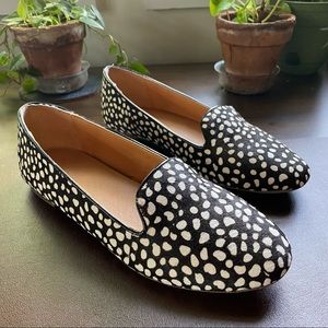 J. Crew Animal Print Hair Leather Loafers 9